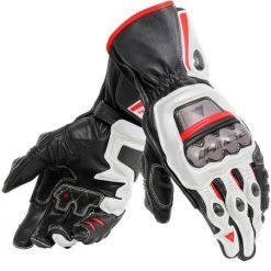 Dainese Full Metal 6 Gloves Black/White/Lava Red A66 Color Gloves Black/White/Lava Red A66