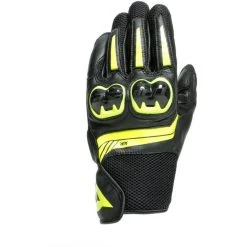 Dainese Mig 3 Unisex Leather Gloves Fluo 620 Color Gloves Black/Fluo-Yellow 620