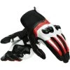 Dainese Mig 3 Unisex Leather Gloves Red A66 Color Gloves Black/White/Lava-Red A66